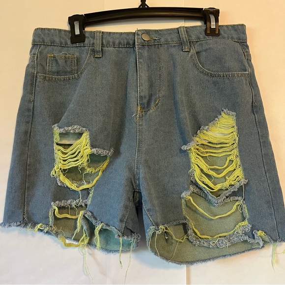 Short En Jean Vince Couleur Lime - Taille 29, Neuf Avec étiquette, Style Décontracté
